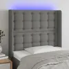 The Living Store LED Kopfteil Dunkelgrau 103x16x118/128 cm Produktbild-Vorschau 1