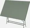 A khaki-colored rectangular bistro table with a metal frame, shown from a three-quarter angle against a white background. Anteprima dell’immagine prodotto