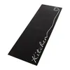 A black kitchen runner with a white line drawing of the word 'Kitchen' and a heart. Anteprima dell’immagine prodotto