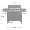 TAINO RED 6+1 Gasgrill 6 Edelstahl Brenner Seitenkocher Produktbild-Vorschau 3