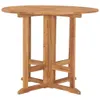 Klappbarer Garten-Esstisch Ø90x75 cm Massivholz Teak Produktbild-Vorschau 3