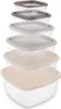 A stack of clear plastic food storage containers with lids. Náhled obrázku produktu