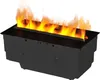 A black electric fireplace insert with visible flames. Produktbild-Vorschau