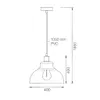 A technical drawing of a pendant lamp with dimensions indicated. Produktbild-Vorschau