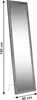 A full-length mirror with a decorative frame standing on a white easel, with dimensions indicated. Náhľad obrázku produktu