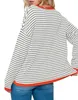 Frauen gestreiften Pullover Baumwolle Rundhalsausschnitt Produktbild-Vorschau 3