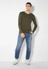 H.I.S. Langarmshirt khaki Größe XL Produktbild-Vorschau 2