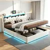 Łóżko platformowe INONEFT 140x190 z podświetleniem LED i Podgląd zdjęcia produktu 1