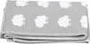 A folded gray blanket with a white sheep pattern is shown. Produktbild-Vorschau