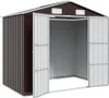 vidaXL Capanno da giardino Marrone 205x129x183 cm Acciaio Anteprima dell’immagine prodotto 2