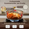 Emaille Bräter 24cm/4L Blaugrün Gusseisen Schmortopf mit Produktbild-Vorschau 4