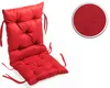 A red chair cushion is shown against a white background, with a close-up of the fabric texture in a circle. Produktbild-Vorschau
