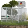 A metal composter with plants and a rock inside, set in a grassy area with a cutaway view of the soil. Produktbild-Vorschau