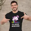 Herren T-Shirt Spruch Ich hasse Menschen kotzendes Einhorn Produktbild-Vorschau 4