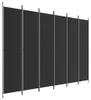 vidaXL 6-tlg. Paravent Schwarz 300x220 cm Stoff Produktbild-Vorschau 1