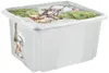 A clear, studio shot of a transparent storage box with a Winnie the Pooh design on the lid and side. Produktbild-Vorschau