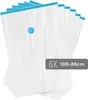 A stack of six vacuum seal bags with blue zippers and valves. Produktbild-Vorschau