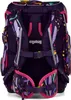 The back of a purple backpack with a colorful abstract pattern. Produktbild-Vorschau