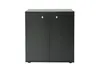A front view of a black two-door cabinet against a white background. Anteprima dell’immagine prodotto
