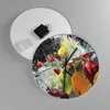 Wanduhr - Rund - Glasuhr - Früchte Wasser Spritzer Essen - Produktbild-Vorschau 2