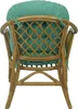 The back view of a rattan armchair with a green cushion. Anteprima dell’immagine prodotto