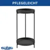 A black, two-tiered round plant stand is shown against a white background. Podgląd zdjęcia produktu