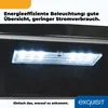 Close-up of an LED light strip inside a dark appliance, with marketing text above and a logo at the bottom. Produktbild-Vorschau