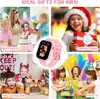 A collage of images showing children celebrating different occasions, with a smartwatch prominently featured. Produktbild-Vorschau