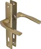 A close-up studio shot of a gold-colored door handle set with a keyhole plate. Anteprima dell’immagine prodotto