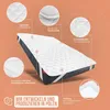 A mattress topper is shown with various features highlighted by callouts and close-up images. Produktbild-Vorschau