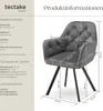 tectake® Drehbarer Samt-Armlehnstuhl Lucia gepolstert, mit Produktbild-Vorschau 5