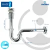 tecuro Siphon extra lang mit Pop Up Ablaufventil verchromt Produktbild-Vorschau 6