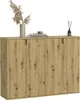 A wooden cabinet with decorative items on top. Produktbild-Vorschau