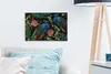MuchoWow® - Leinwandbilder - Stickereidruck - Pfau - Blumen Produktbild-Vorschau 5