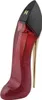Eleganter High-Heel-Flakon mit pinkem Glitzerverlauf, goldener Absatz und schwarzer Kappe – Carolina Herrera Very Good Girl Glam. Podgląd zdjęcia produktu