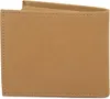 A closed tan leather bi-fold wallet is shown against a white background. Voir les images du produit