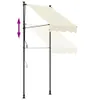 vidaXL Marquise rétractable Crème 100x150 cm Tissu et acier Voir les images du produit 10