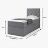 NORDELO Boxspringbett ELEGANTE 100x200 cm Grau Komplett-Set Produktbild-Vorschau 5