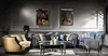 Casa Padrino Luxus Barock Wohnzimmer Set Blau / Gold / Produktbild-Vorschau 1
