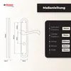 Diagrams and measurements of a door handle set. Produktbild-Vorschau