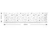 A long pillow with a star pattern is shown against a white background, with dimensions indicated by arrows and text. Produktbild-Vorschau