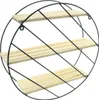 Etagère murale "Circle" en métal noir, 3 étagères en bois, Voir les images du produit 4