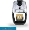 The image shows the inside of a vacuum cleaner with a dust bag inserted. Produktbild-Vorschau