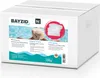 A white cardboard box with product information and an image of a person relaxing by a pool. Produktbild-Vorschau
