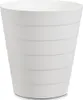 A white plastic trash can with horizontal ridges. Podgląd zdjęcia produktu