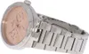 A close-up, side view of a Festina watch with a pink dial and silver metal band. Náhled obrázku produktu