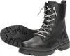 A pair of black lace-up boots shown against a white background. Voir les images du produit