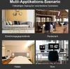 Collage of four different scenarios: living room furniture, restaurant interior, hotel room, and office desk. Produktbild-Vorschau