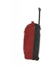 A side view of a red and black rolling suitcase against a white background. Produktbild-Vorschau