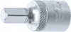 A close-up studio shot of a silver-colored hex bit socket. Produktbild-Vorschau